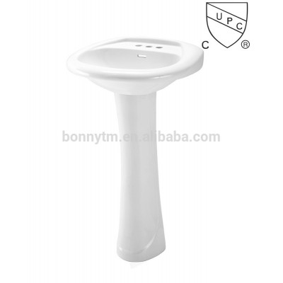 China Foshan Sanitary Ware SN101 cheap pedestal basin free standing wash vanity basin with pedestal new ceramic wash basin